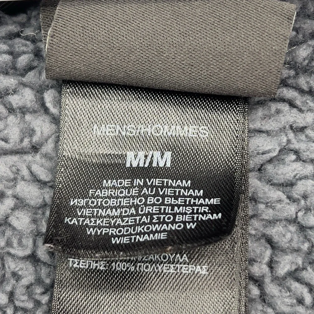 The North Face Men's Full Zip Fleece Jacket Gray Yellow Medium Sherpa Lined Outd
